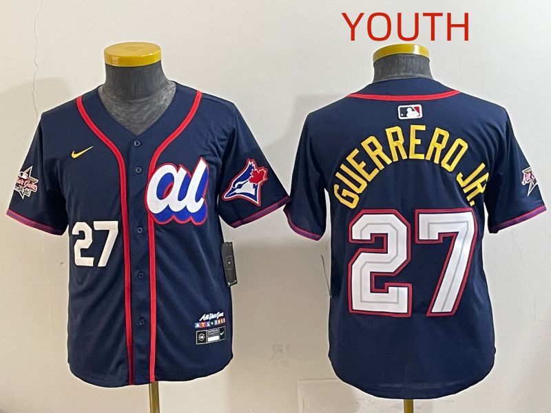 Youth 2025 Toronto Blue Jays #27 Guerrero jr Drak Blue All star Nike MLB Jersey style 4->youth mlb jersey->Youth Jersey